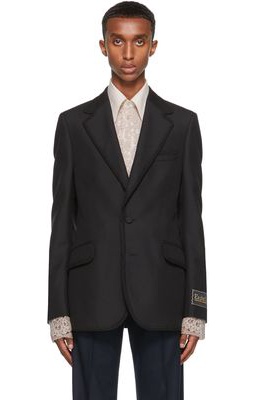 Gucci Black Ouverture Mohair Tailored Blazer