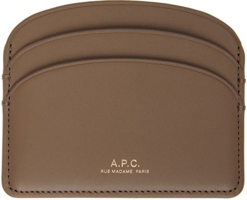 A.P.C. Taupe Demi-Lune Card Holder