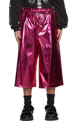 Doublet Pink Stud Embroidered Metallic Shorts