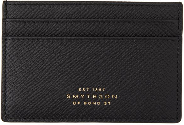 Smythson Black Panama Card Holder