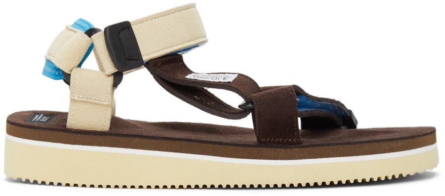 Suicoke Brown & Off-White DEPA-ECS Sandals