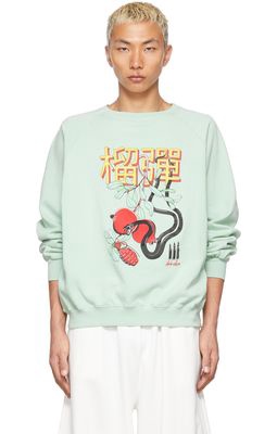 LU'U DAN SSENSE Exclusive Green Forbidden Fruit Sweatshirt