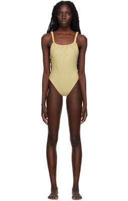Diotima Yellow Matte Ruch One-Piece Swimsuits
