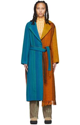 Rave Review Brown & Blue Wool Lola Coat