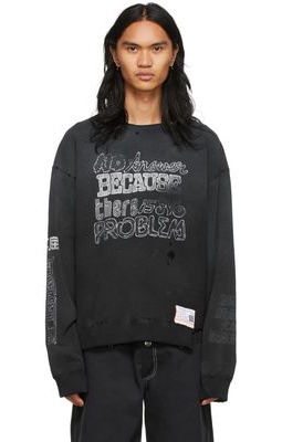 Miharayasuhiro Black Distressed Sweatshirt