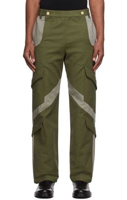 Dion Lee Khaki Cotton Cargo Pants