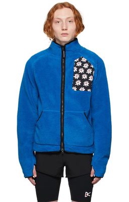 District Vision Blue Greg Cabin Zip-Up Sweater
