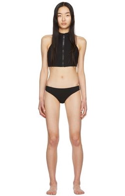 Givenchy Black Zippered Front Bikini