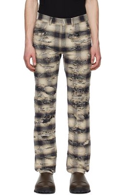 Givenchy Off-White & Black Cotton Trousers