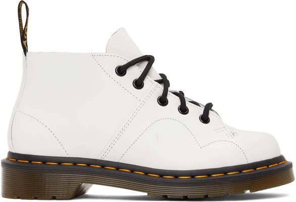 Dr. Martens White Leather Church Boots