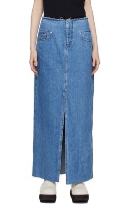 Frame Blue Cut-Off Waist Skirt