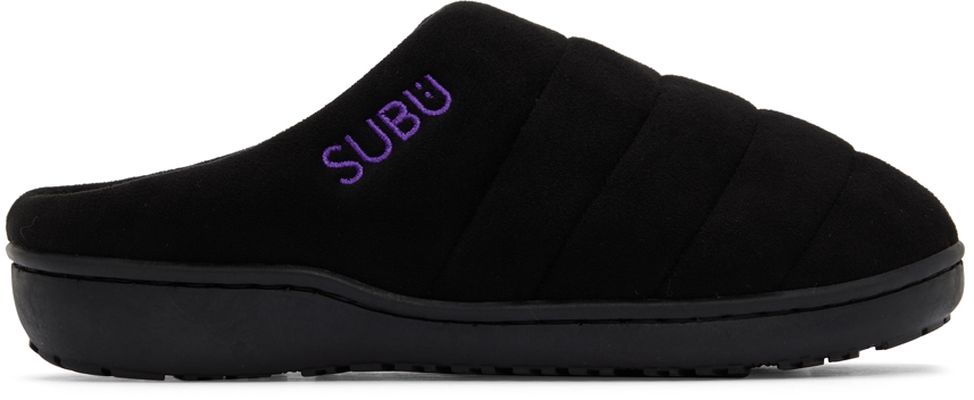 SUBU Black Quilted Light Slippers