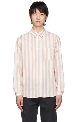 A.P.C. White & Beige Stripe Matthieu Shirt