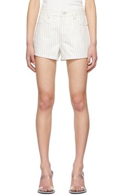 Alexander Wang White Crystal Stripe Bite Shorts