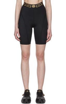 Versace Underwear Black Greca Border Bike Shorts