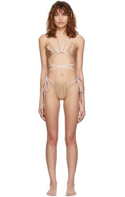 ANDREADAMO SSENSE Exclusive Beige Wet Strappy Bikini