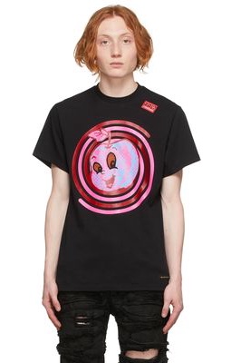99% IS Black Spiral Apple Mesh-Eye T-Shirt
