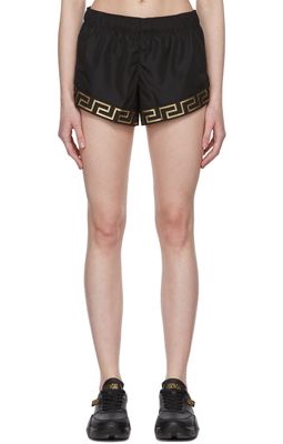 Versace Underwear Black Greca Sport Shorts