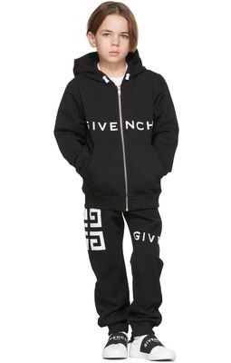 Givenchy Kids Black Logo Zip-Up Hoodie