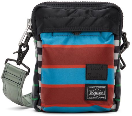 Paul Smith Red & Blue Porter-Yoshida & Co. Edition Striped X Body Bag