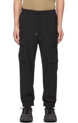 Solid Homme Black Pleated Strap Detail Trousers