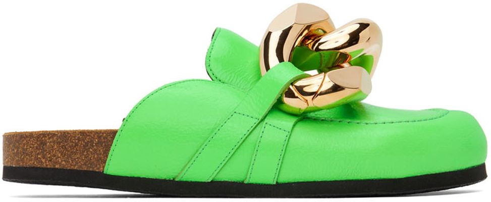 JW Anderson Green Chain Loafers