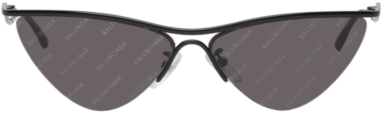 Balenciaga Black Metal Cat-Eye Sunglasses