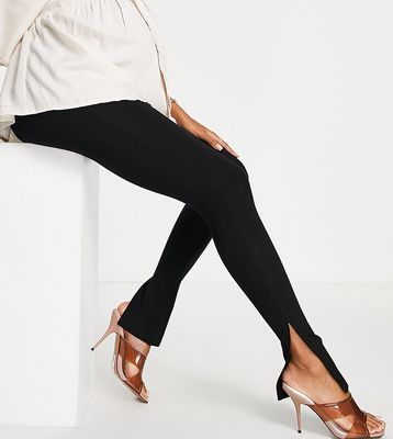 ASOS DESIGN Maternity over the bump legging with side split in black