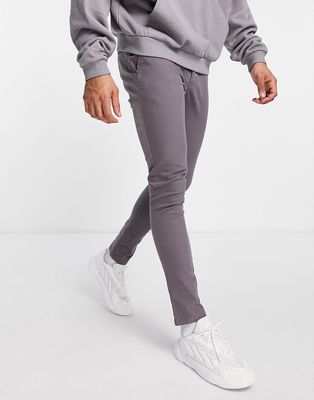 ASOS DESIGN super skinny chinos in charcoal-Gray