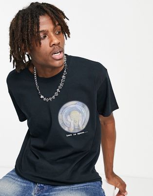 Vintage Supply lost in space back print t-shirt in black