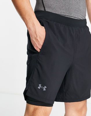 Under Armour Run Launch 7" 2 in 1shorts in black
