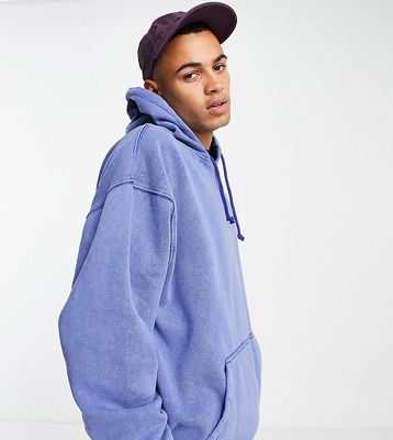 Reclaimed Vintage inspired oversized washed hoodie in blue-Blues
