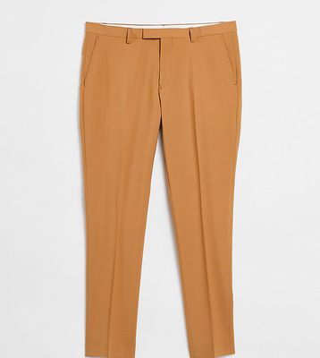 Twisted Tailor TALL tapered cropped pants in tan-Brown