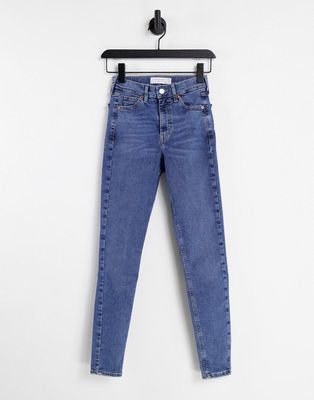 Topshop jamie jeans in mid blue-Blues