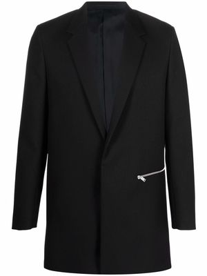 Jil Sander graphic-print single-breasted coat - Black