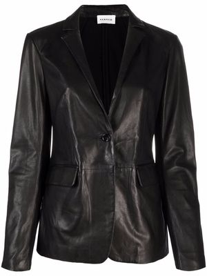 P.A.R.O.S.H. single-breasted leather blazer - Black
