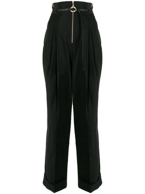 Mame Kurogouchi paisley jacquard straight trousers - Black
