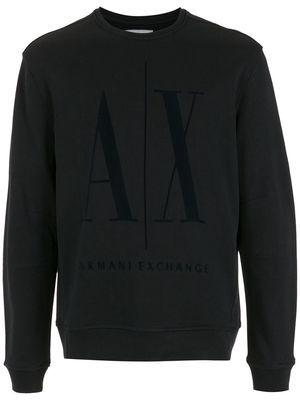 Armani Exchange logo-print knitted jumper - Blue