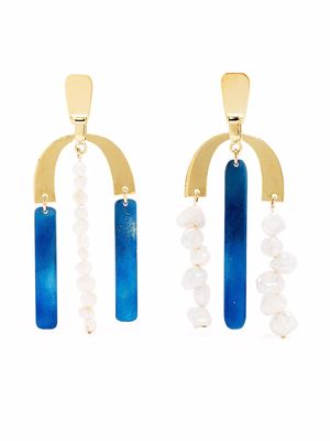 ALBERT COLL Artà & Manacor freshwater pearl drop earrings - Blue