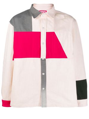 Diesel colour block shirt jacket - Neutrals