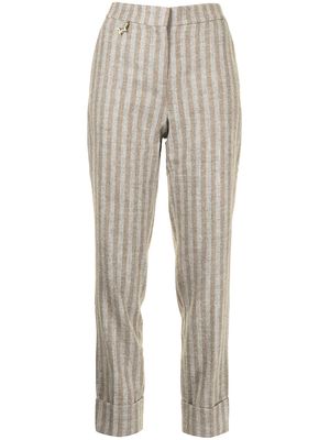 Lorena Antoniazzi striped-print straight trousers - Grey