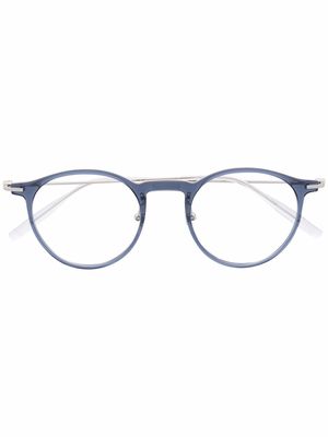 Montblanc round-frame clear glasses - Blue