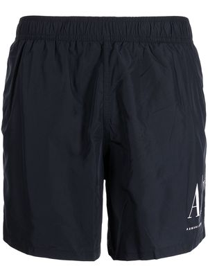 Armani Exchange logo-print swim shorts - Black