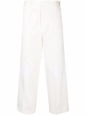 Thom Browne floral applique trousers - White