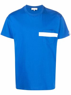 Mackintosh stripe-detail short-sleeve T-shirt - Blue