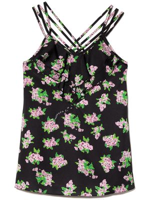 Natasha Zinko Kids pixellated floral print dress - Black