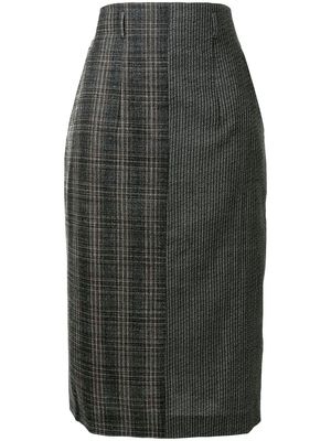 Lorena Antoniazzi checked virgin wool-blend midi skirt - Grey