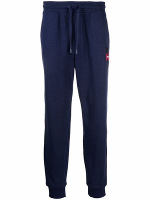 HUGO logo patch tapered track trousers - Blue