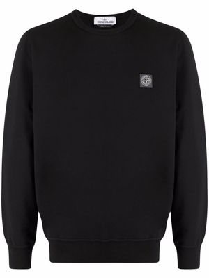 Stone Island logo-patch long-sleeve sweatshirt - Black