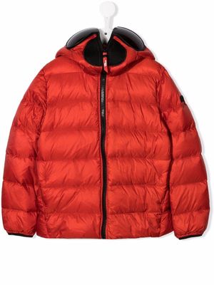 AI Riders on the Storm Young pompom-detail padded coat - Red